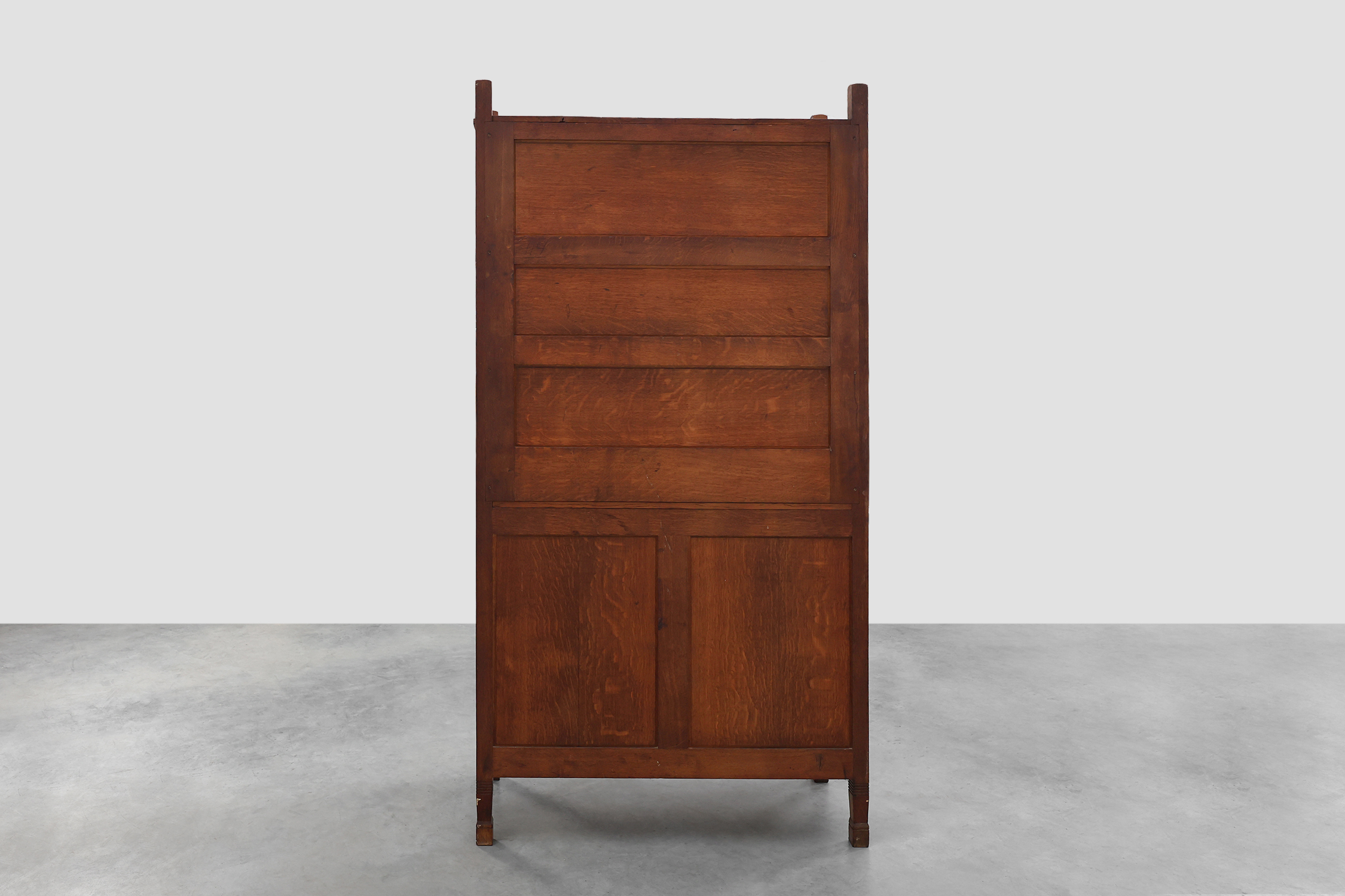 Jugendstil oak cabinet with open shelf section, Netherlands ca. 1900thumbnail